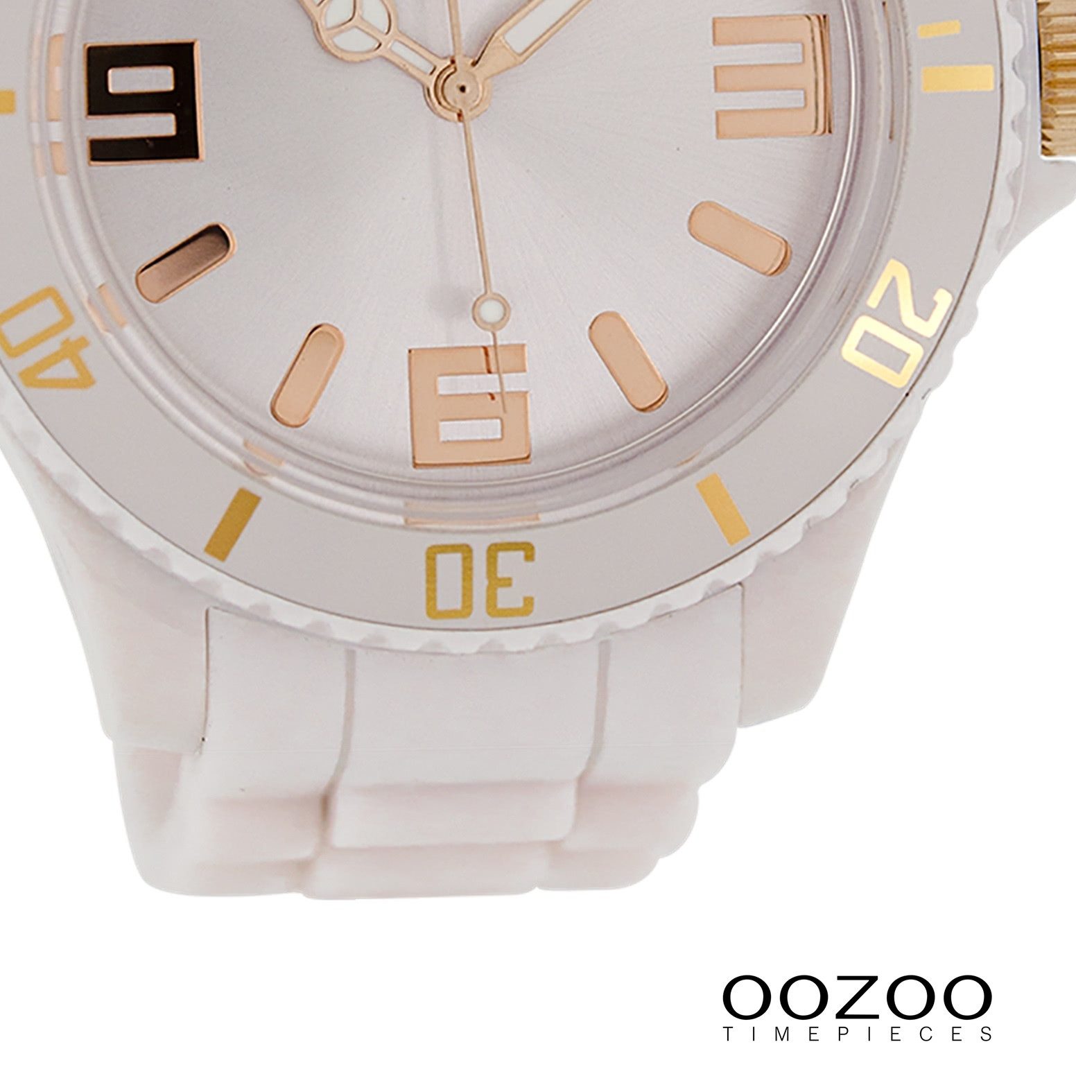 OOZOO Quarzuhr Oozoo Damen Armbanduhr Timepieces Analog, (Analoguhr), Damenuhr rund, extra groß (ca. 48mm) Silikonarmband, Fashion-Style