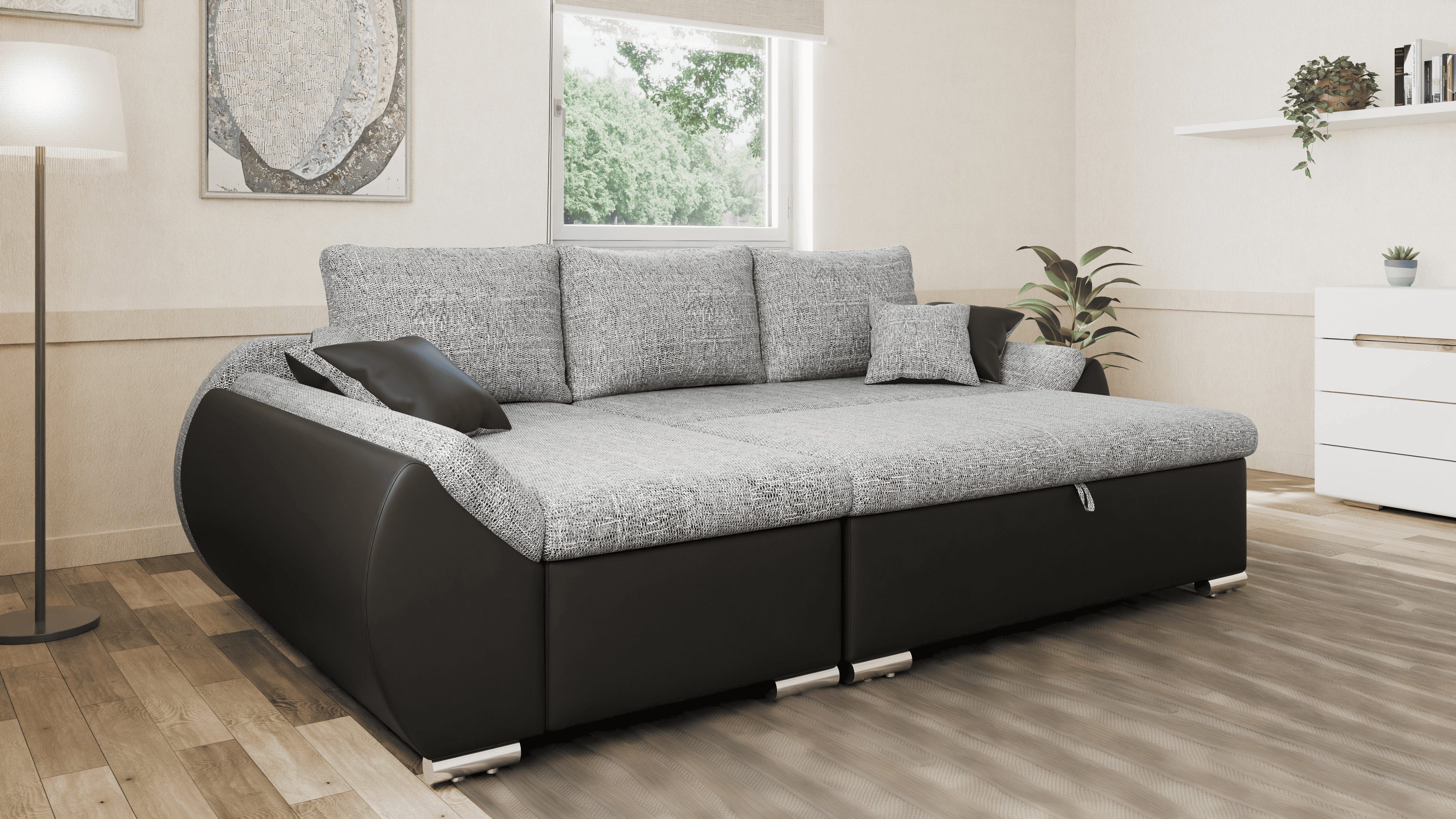 MOEBLO Ecksofa ALEX, L-Form mit Hocker günstig online kaufen