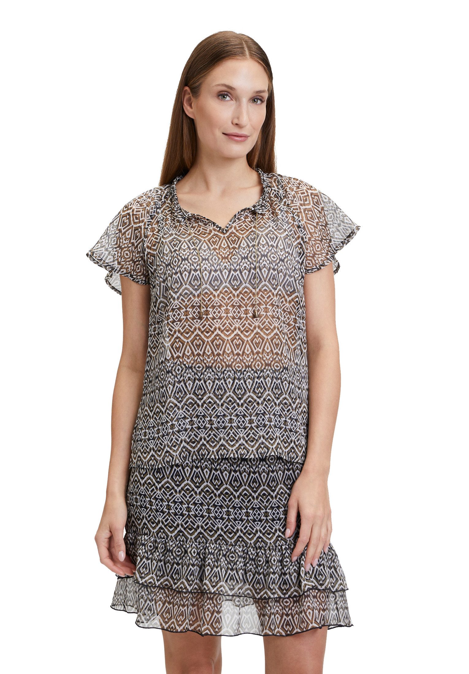 Shirtbluse Cartoon Blusenshirt mit Schnürung