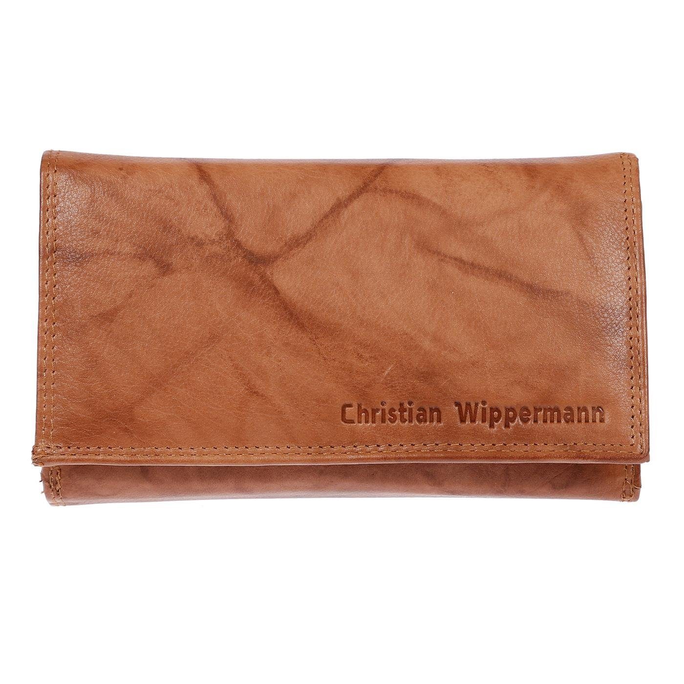 Christian Wippermann Geldbörse Große echt Leder Damen Geldbörse Portemonnaie RFID Schutz (1 tlg, einzeln)