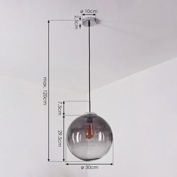 hofstein Hängeleuchte Hänge Lampen Glas grau Ess Wohn Schlaf Zimmer Beleuchtung 30 cm Pendel