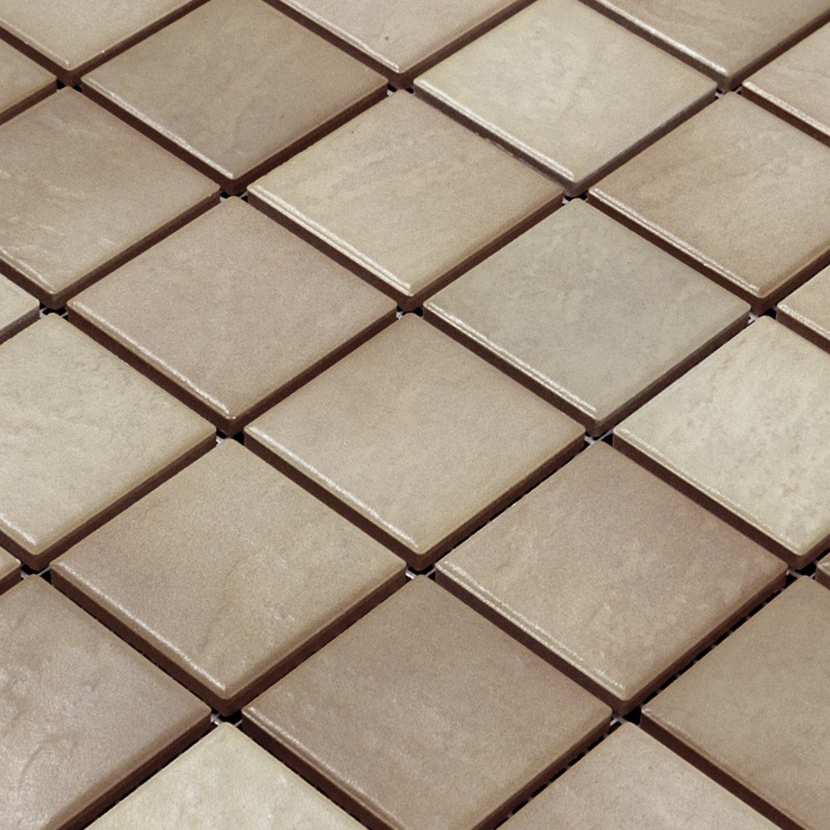 Mosafil Mosaikfliesen Muster von Keramikmosaik Fliesen Palazzia, Keramik 10.000x10.000, braun, Verlegefertig auf ein Netz geklebt - Frostsicher - Wasserdicht -