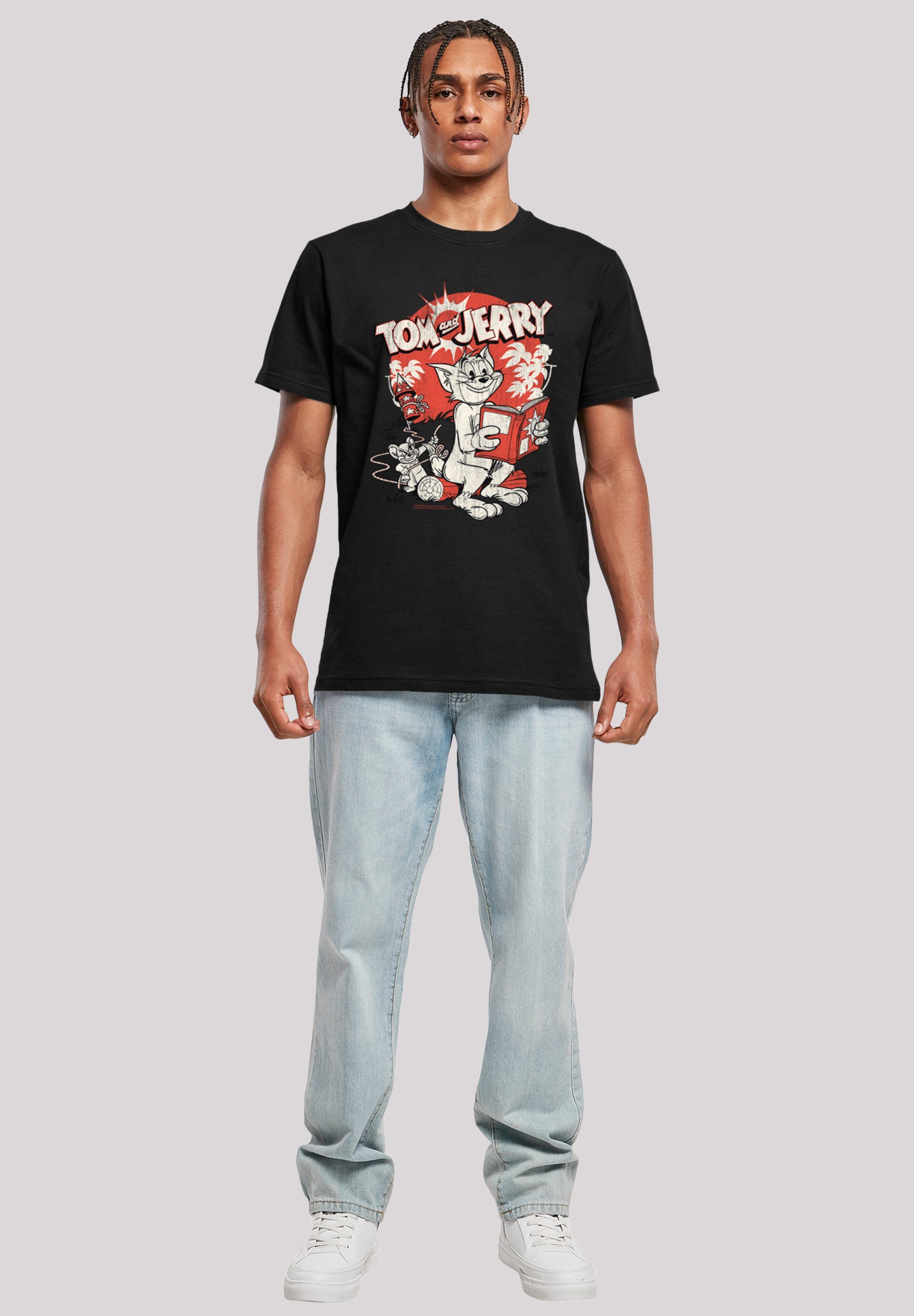 F4NT4STIC T-Shirt Merch,Regular-Fit,Basic,Bedruckt Jerry und Herren,Premium Rocket Tom Prank schwarz