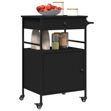 vidaXL Küchenwagen Küchenwagen Schwarz 56x43x89,5 cm Holzwerkstoff