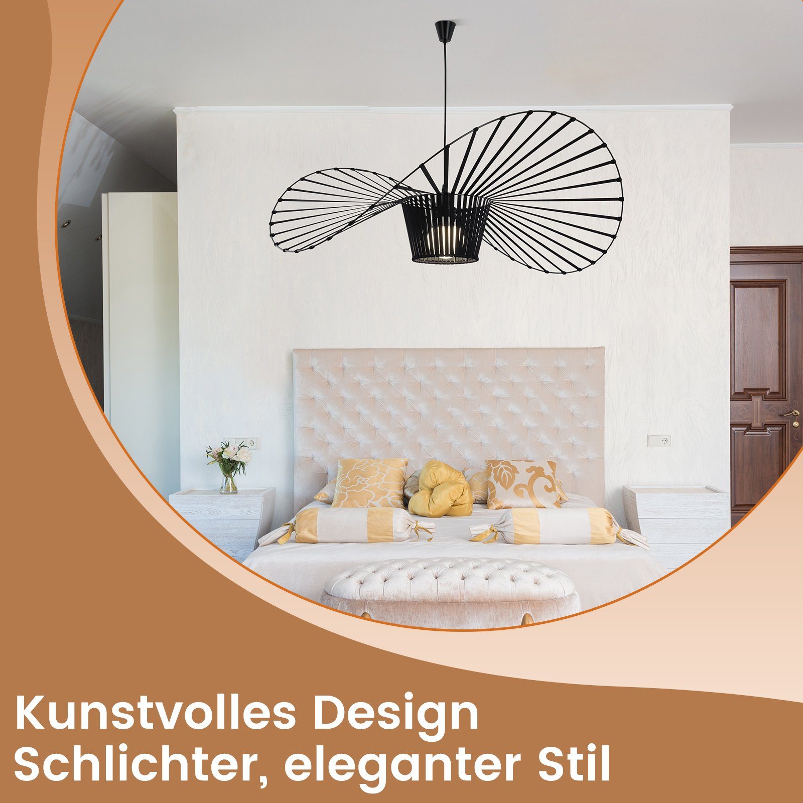 ZMH LED Pendelleuchte Modern - Schwarz E27 für Esszimmer 60/80/100/120/140cm, ohne Leuchtmittel, Max 40W E27 – Bild 2 von 5