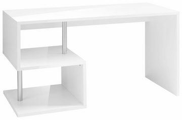 möbelando Schreibtisch Esse Angolo (BxHxT: 140x75x60 cm), in weiß mit einem Einlegeboden