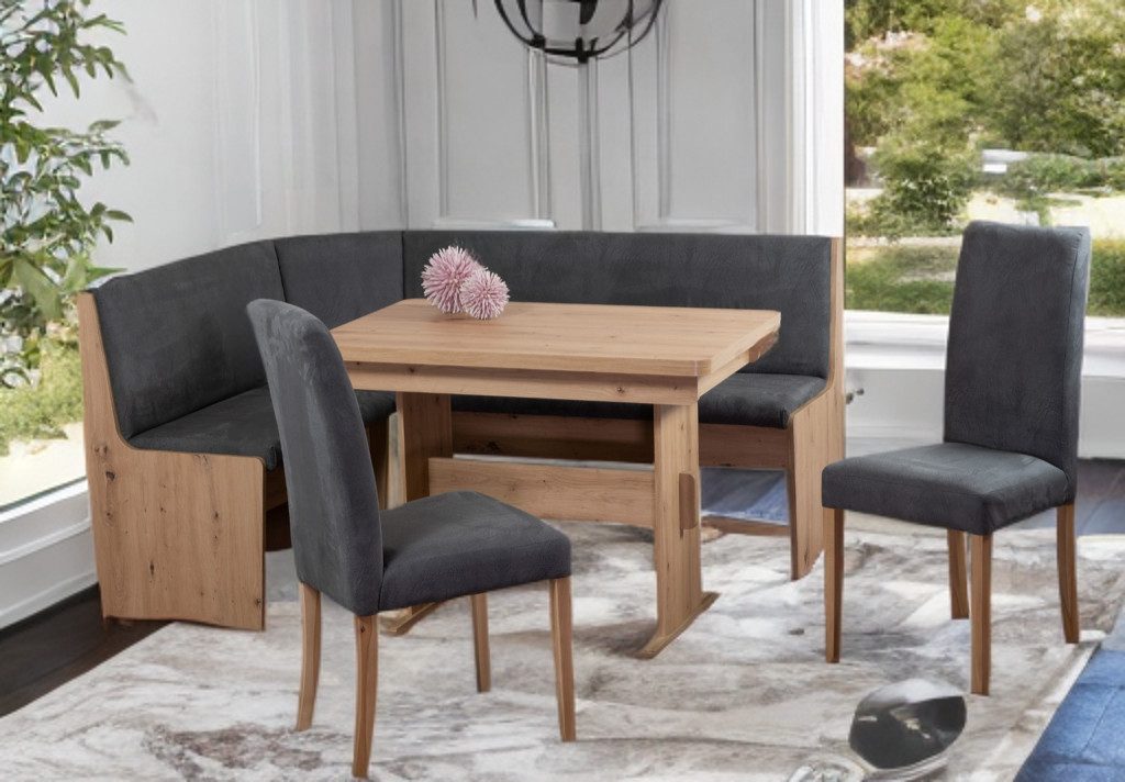 Stolebaenk Eckbankgruppe Duisburg Artisan Titanic Duisburg PE/MA, (Eckbankset, 1 x Eckbank, 1 x Tisch, 2 x Stuhl)