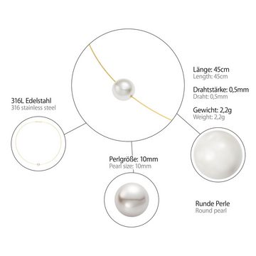 Heideman Collier Perlenkette goldfarben (inkl. Geschenkverpackung), mit einer Perle
