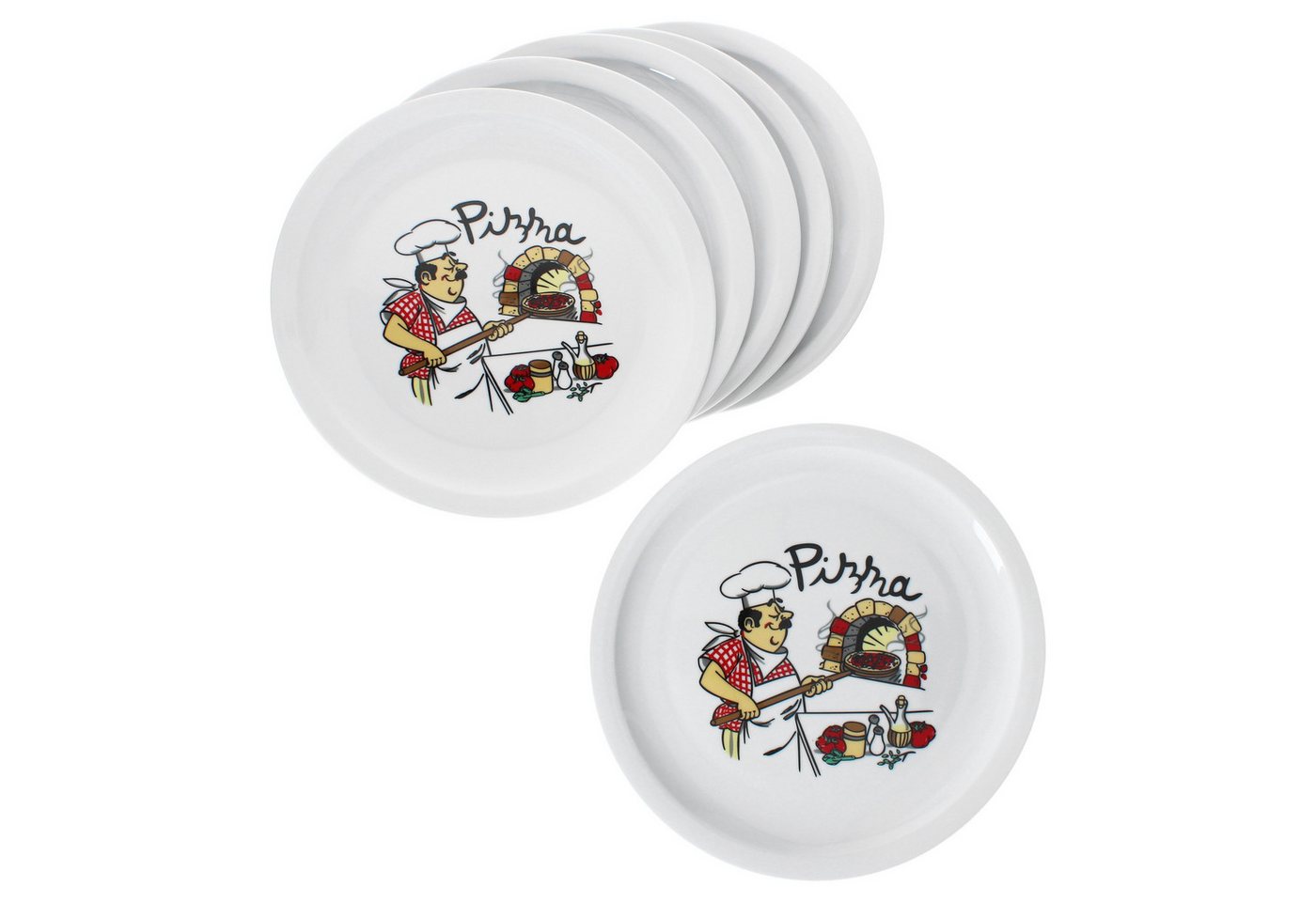 MamboCat Pizzateller 6er Set Luigi Pizzateller Ø30,5cm 6 Personen Teller Pizza Bäcker