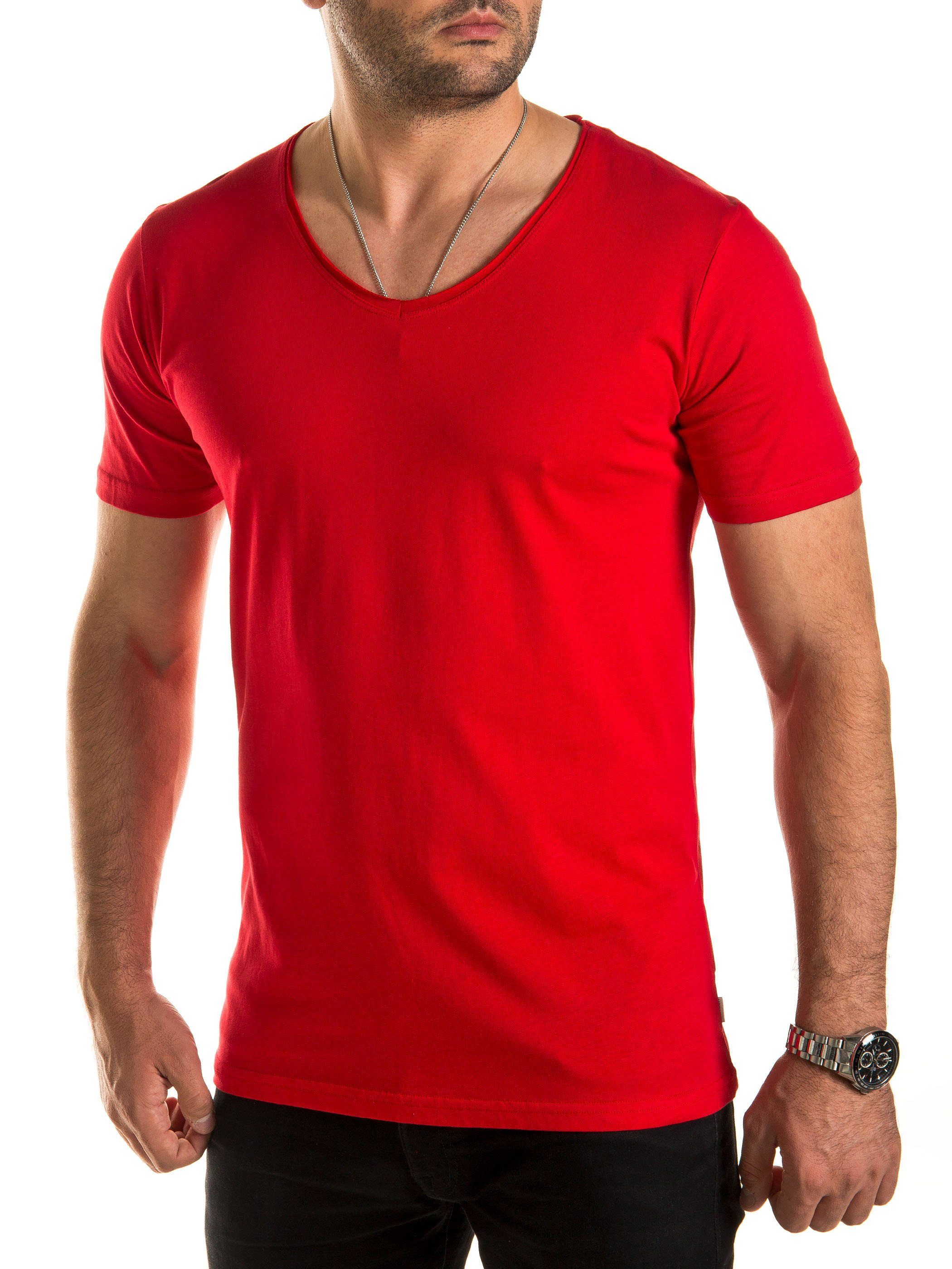 WOTEGA V-Shirt Nasus Basic Tee V-Neck Rot (barbados cherry 191757)