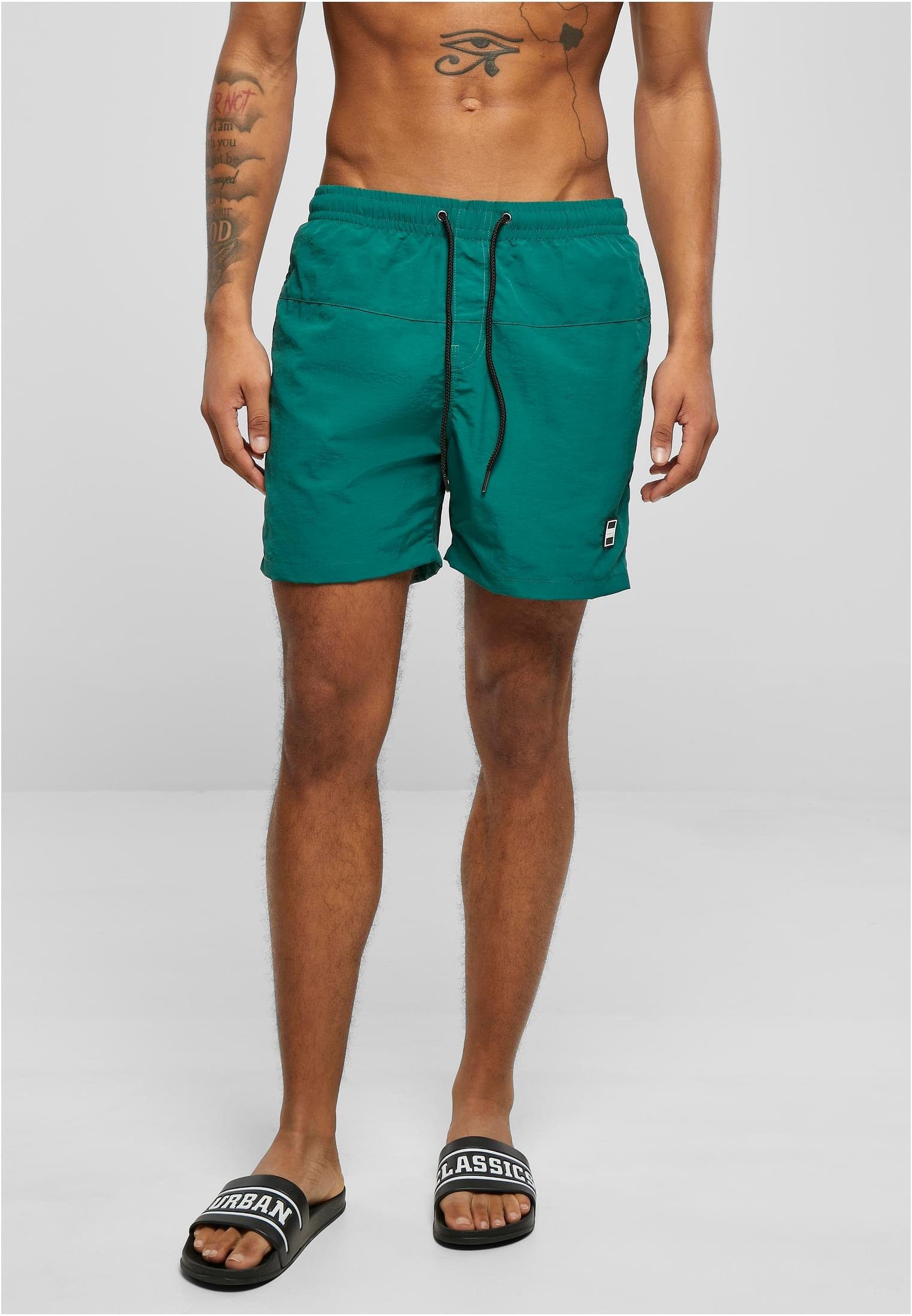 URBAN CLASSICS Badeshorts Herren Swim green Shorts