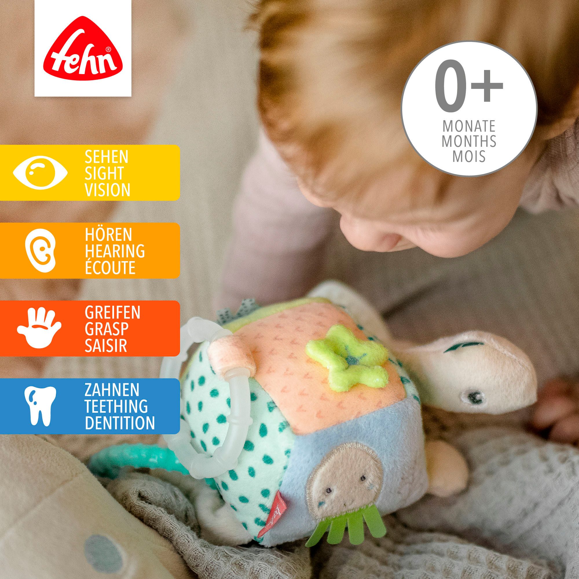 Fehn Greifspielzeug Meereskinder, Activity-Schildkröte, inklusive Befestigu günstig online kaufen