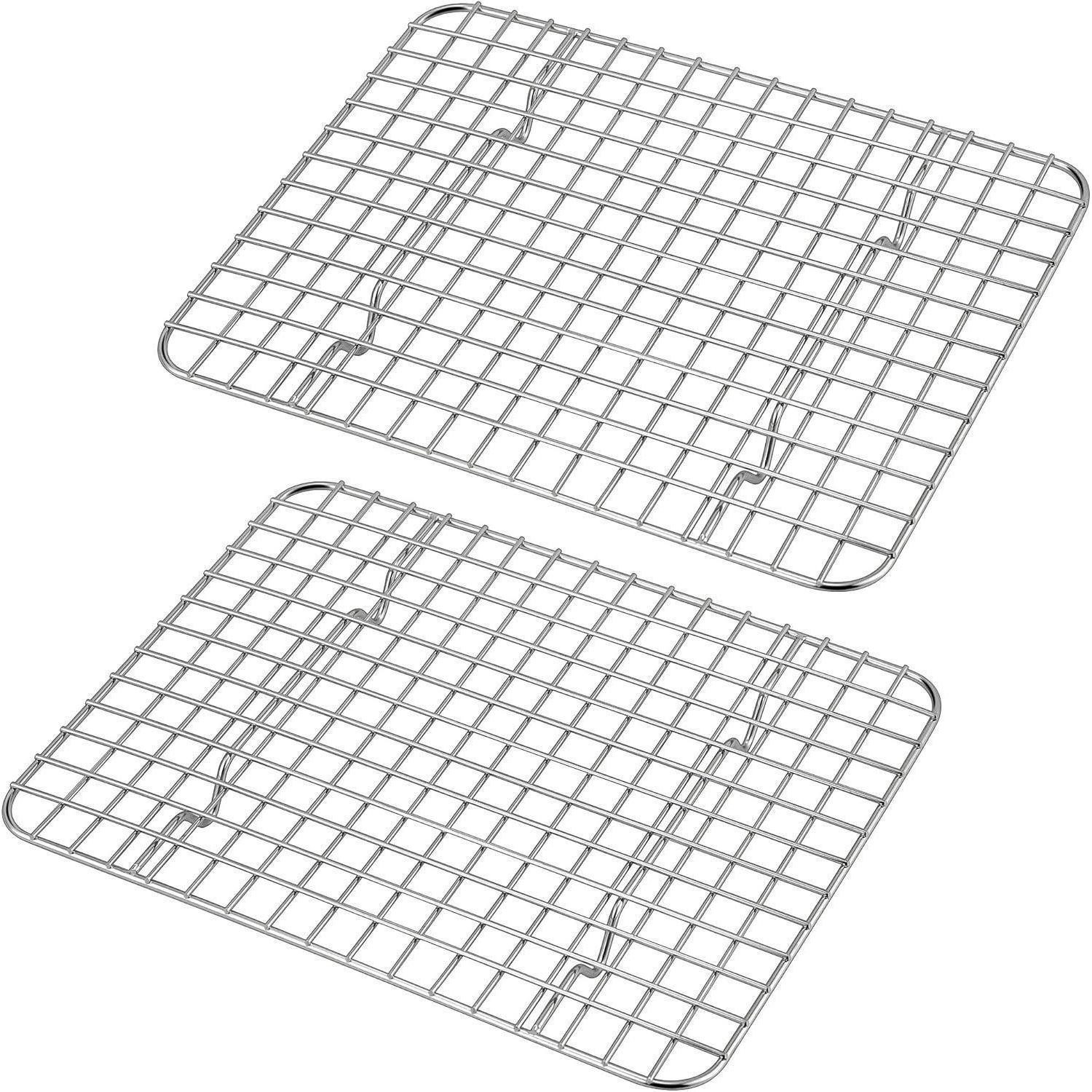 LuxusKollektion Abkühlgitter Kleines Edelstahl Kuchengitter 2er Set Rechteckig 24.8cm×19cm×2cm