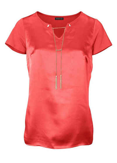 PATRIZIA DINI by heine V-Shirt Patrizia Dini Damen Designer-Shirt mit Seide und Kette, rot