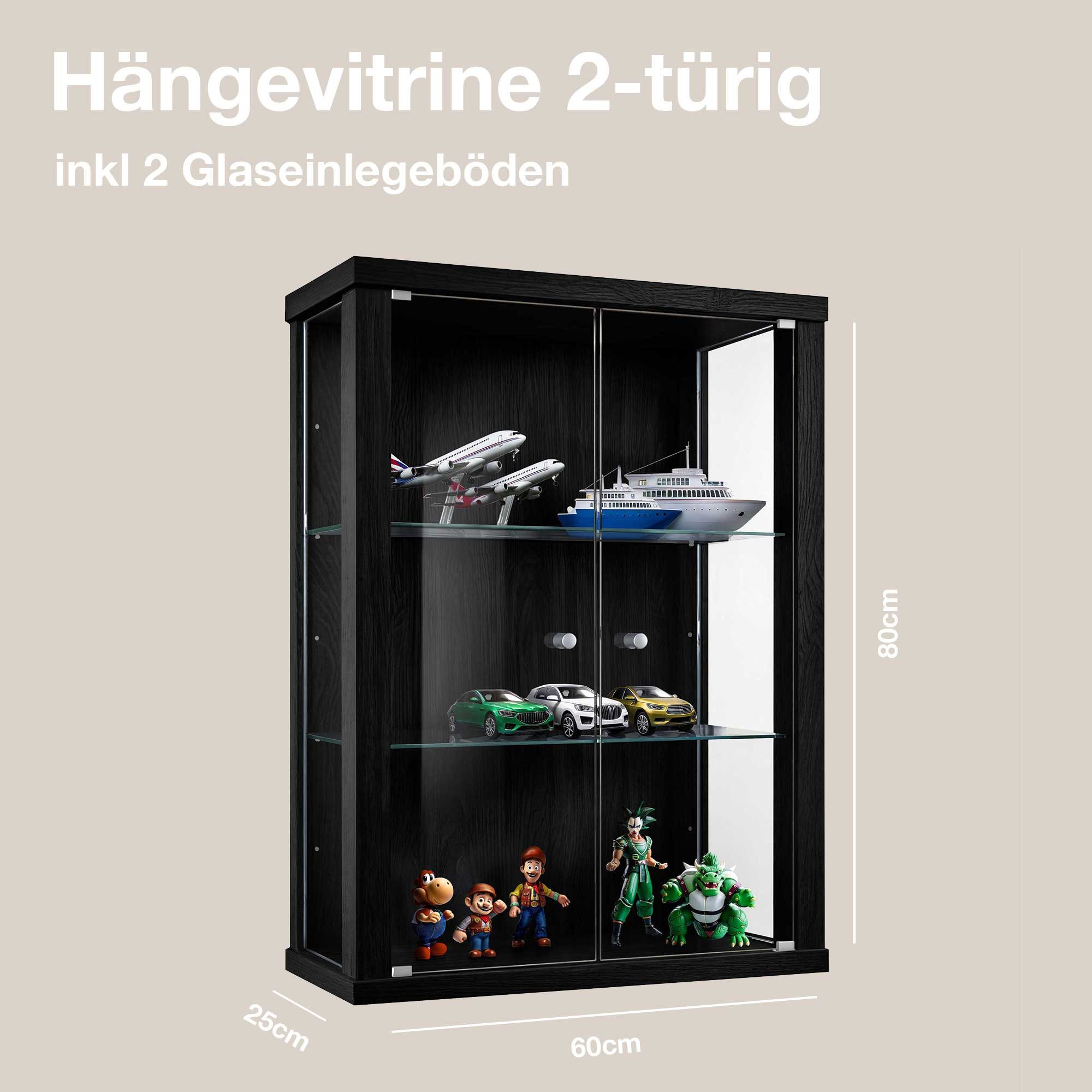 K-Möbel Hängevitrine C1012 (Glasvitrine (80x60x25 cm) günstig online kaufen