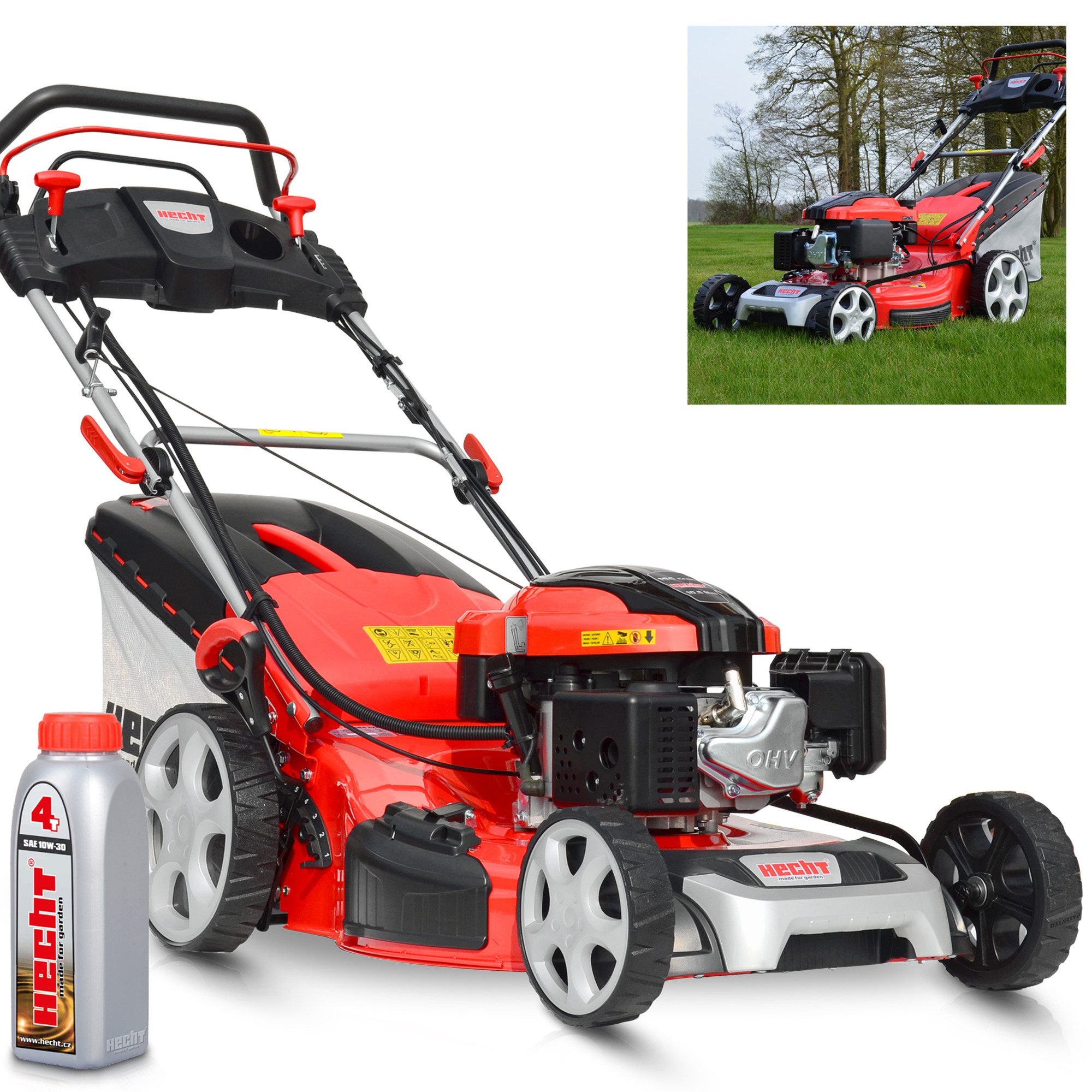 Hecht Benzinrasenmäher 5564 SXE mit Antrieb Elektrostart Mulchkit, 56 cm Sc günstig online kaufen