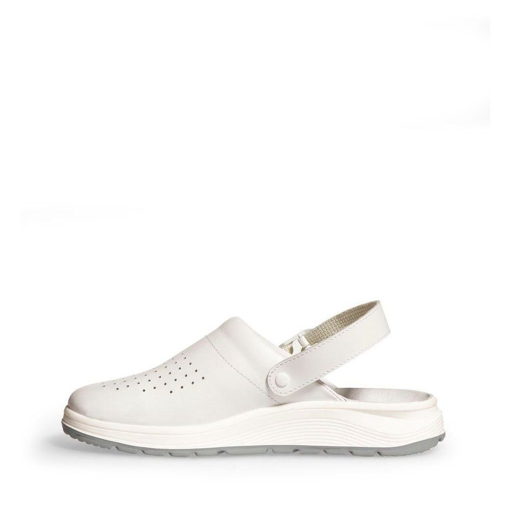 Abeba Berufs-Clog Active – Perforiert Glattleder Schnalle OB Src Clog