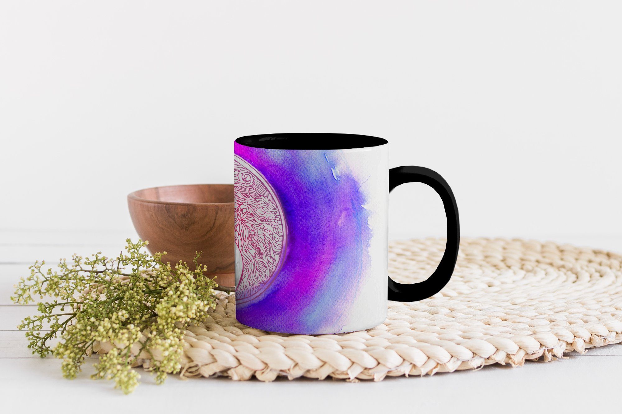 Logos eines Eine Farbwechsel, Yang und Illustration Yin mit Kaffeetassen, Zaubertasse, Geschenk Keramik, Teetasse, Tasse Farben, MuchoWow