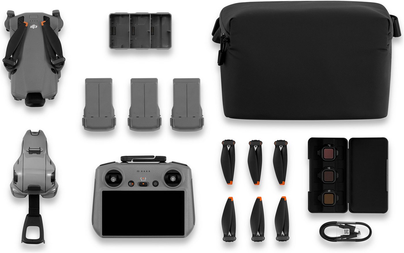 DJI Mini 5 Pro Fly More Combo (DJI RC2) Drohne (4K Ultra HD, DJI RC 2 Fernsteuerung, 3 Akkus, Ladestation, Filterset und Tasche) grau