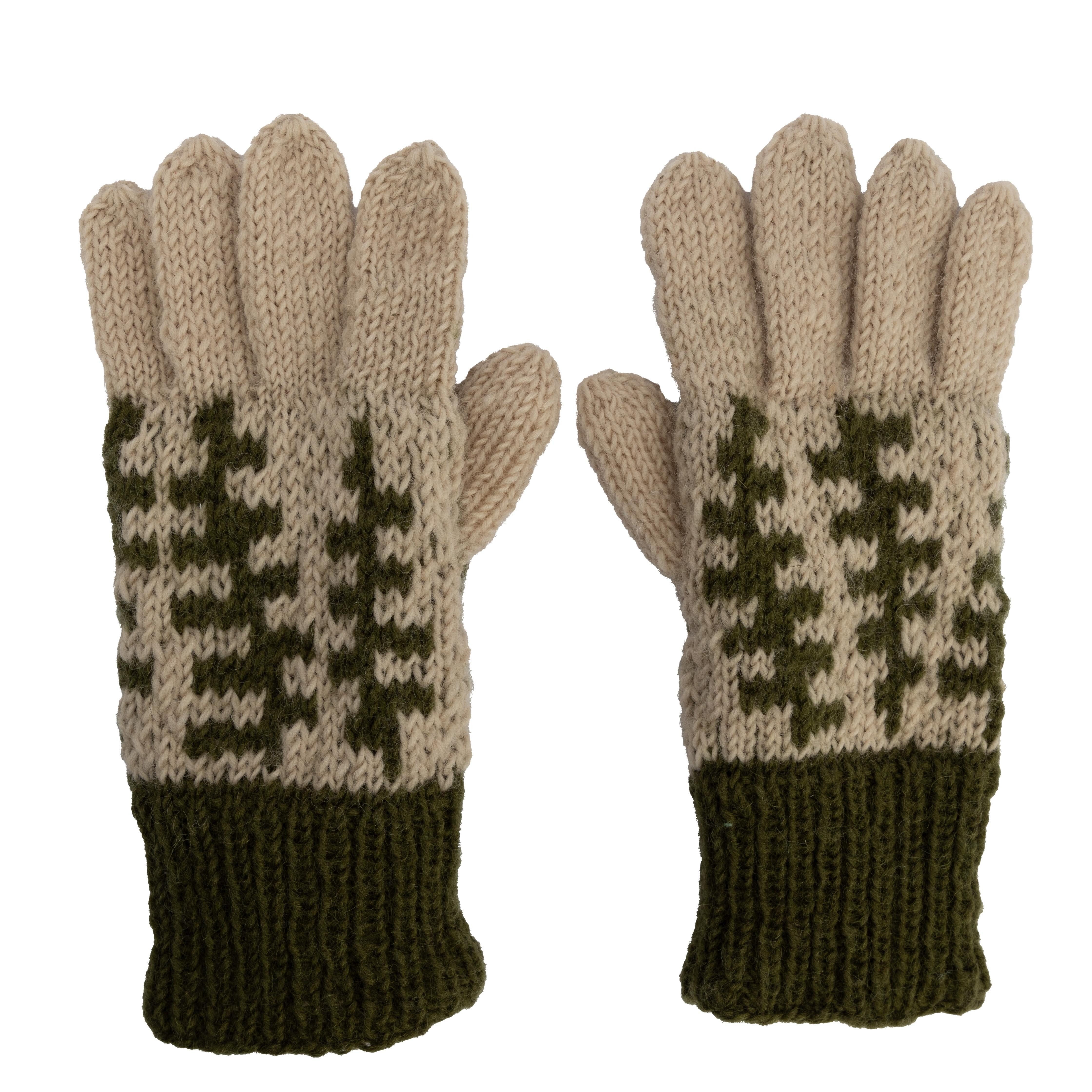 El Puente Fäustlinge Fingerhandschuhe "Leaves", Größe M, Handmade Fair Trade