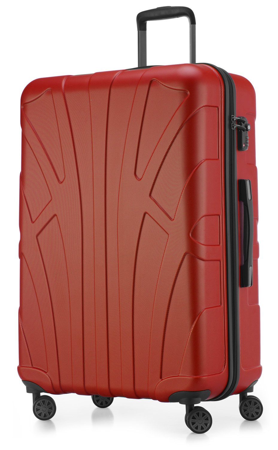 Suitline Trolley S1, 4 Rollen, Robust, Leicht, TSA Zahlenschloss, Erweiterbar, 76 cm, ca. 96 - 110 Liter Packvolumen Rot