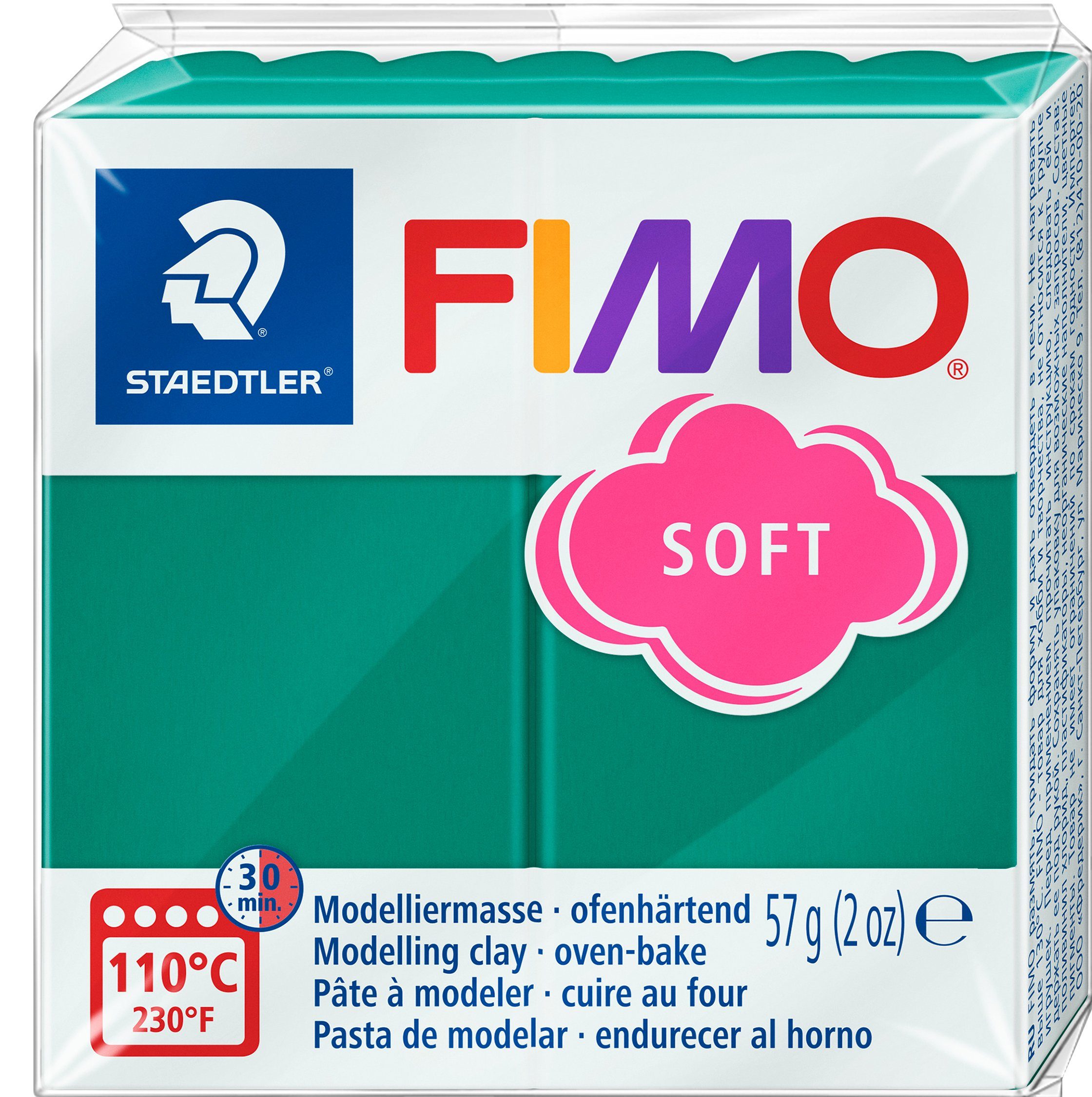 FIMO Modelliermasse soft Basisfarben, 57 g Smaragd | Malerfolien