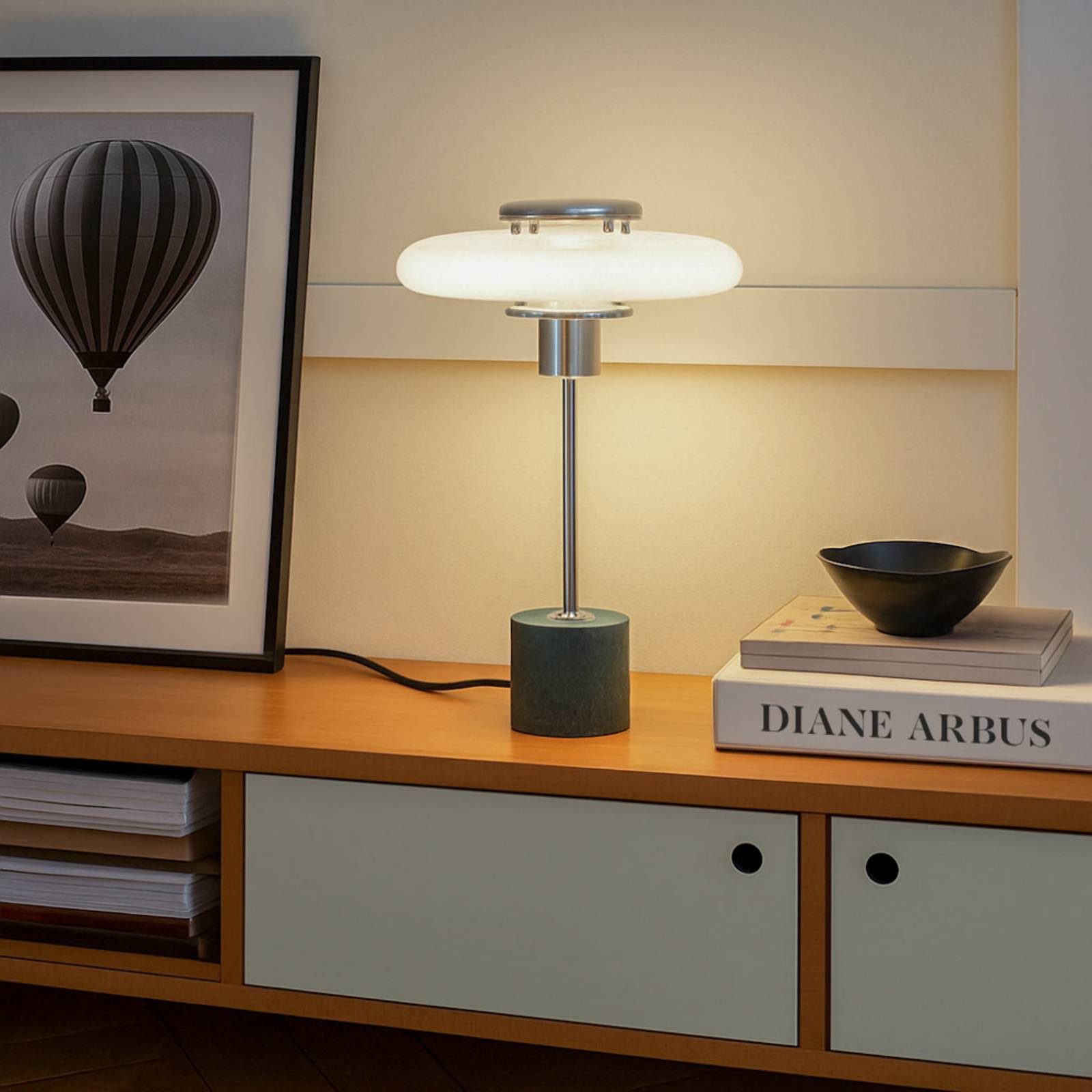 Lindby Tischleuchte Branford, Glas Grün IP20, 1 x 10 W LED