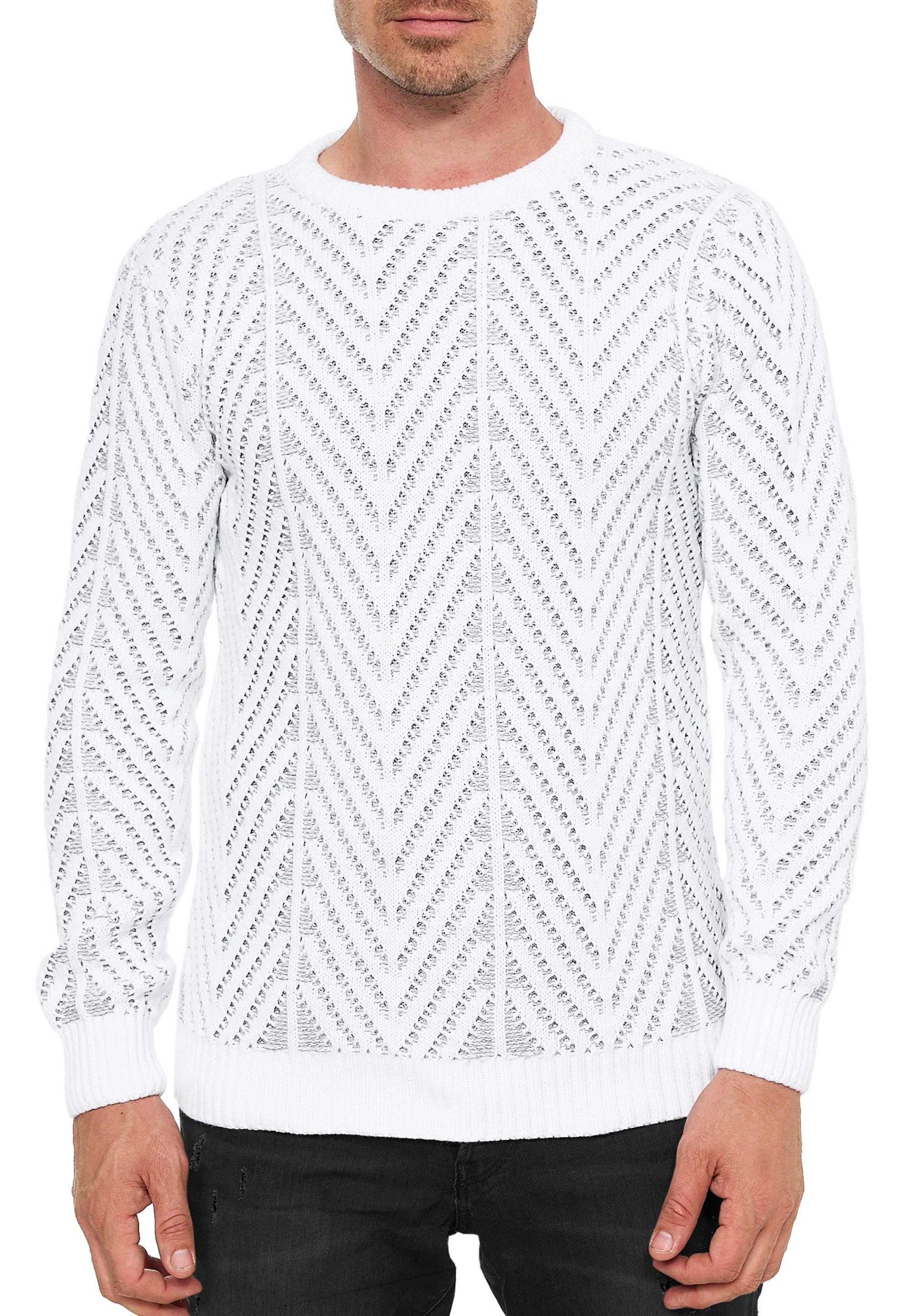 Rundhalspullover Strick Pullover Grobstrick Rundhals Strickpullover