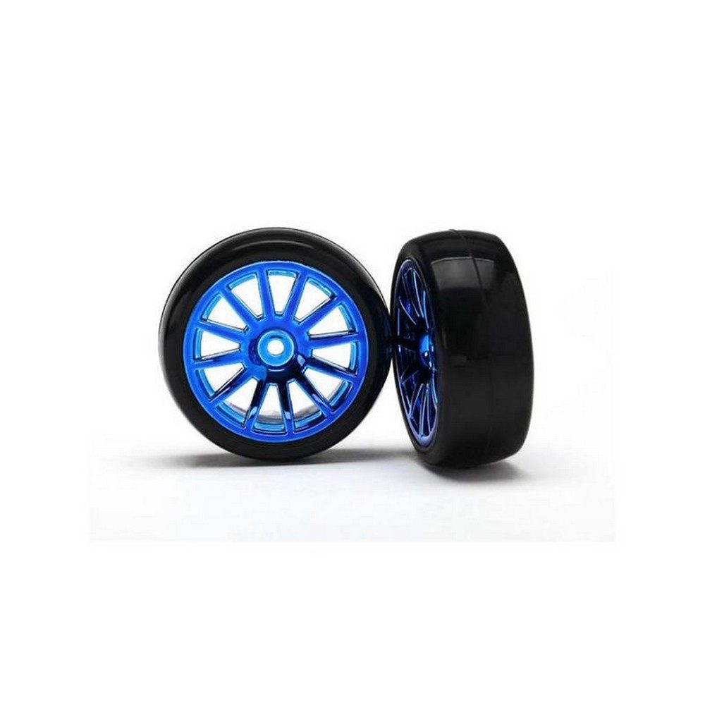 Modellbausatz 7573R Slick-Reifen auf Felge blau