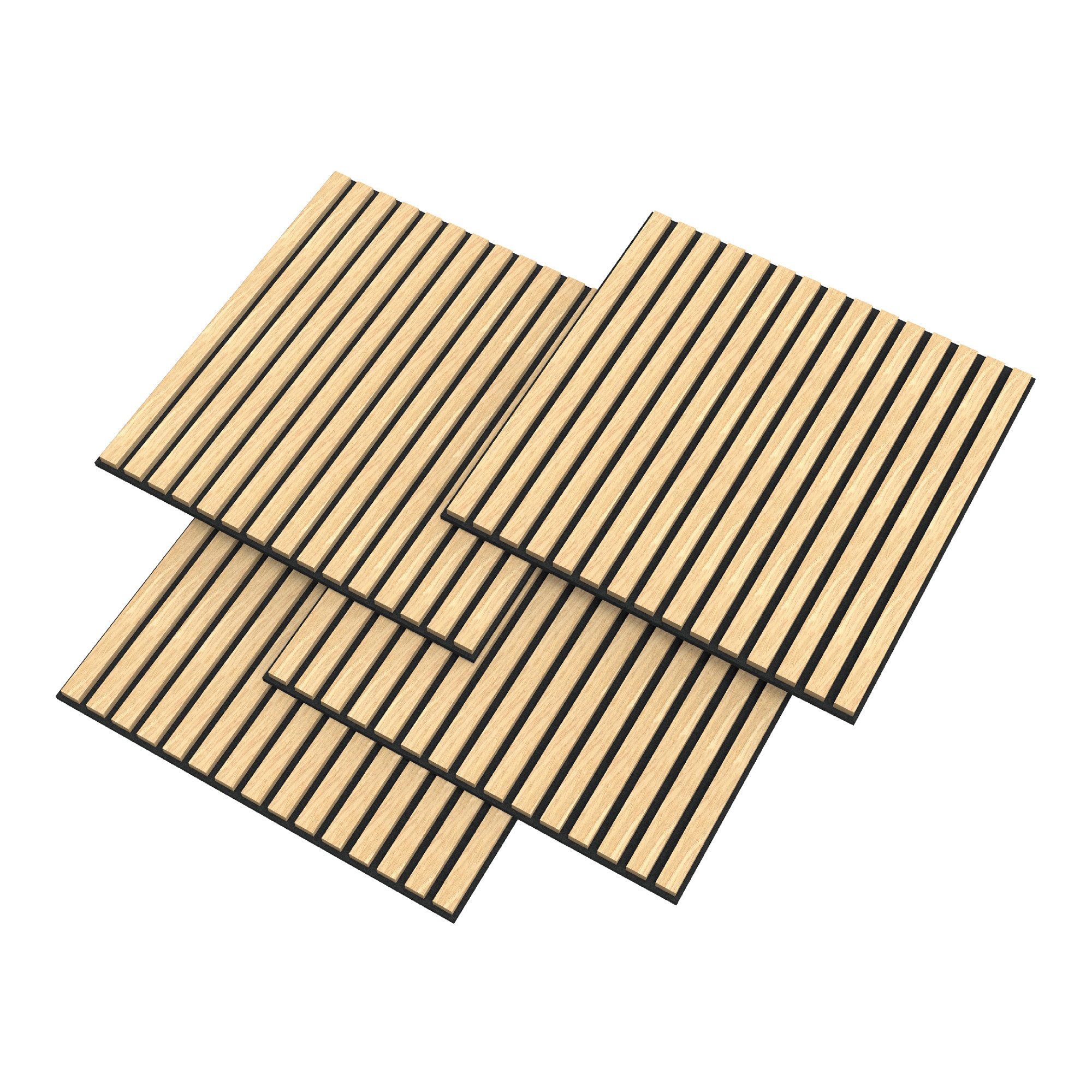 neu.holz 3D Wandpaneel, BxL: 60x60 cm, (Set, 4-tlg) »Vang« mit geradlinigen günstig online kaufen