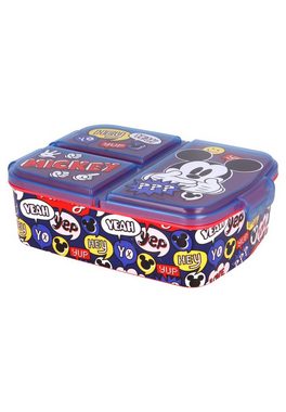 Disney Mickey Mouse Lunchbox Brotdose Mickey Mouse, Vesperdose mit 3 Fächern, BPA-frei