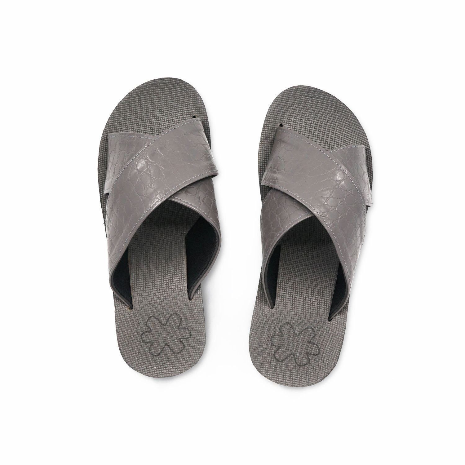 Flip Flop wedge*cross croco Sandale (30635) steel