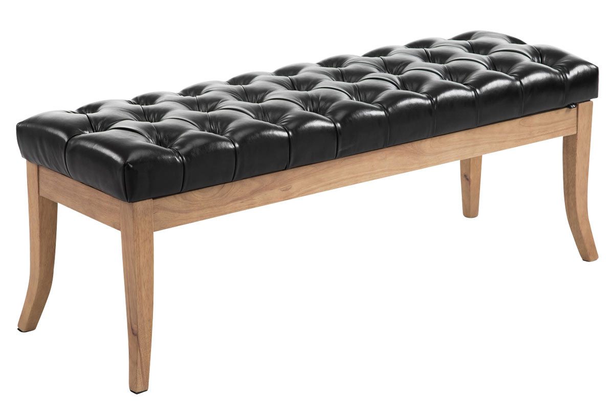 furnicato Sitzbank Ramses Kunstleder 120x38x46 cm schwarz (1-St)