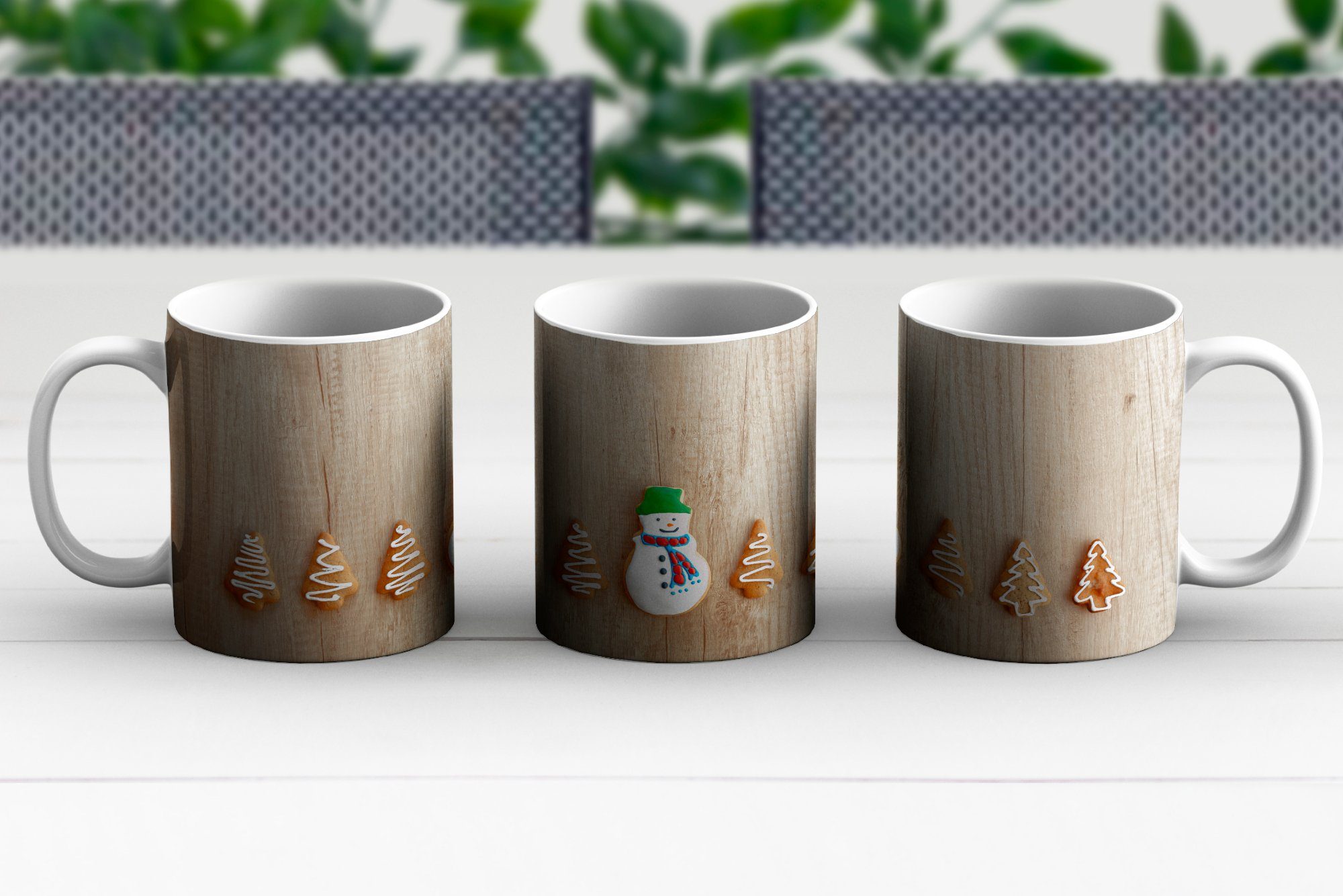 MuchoWow Tasse Teetasse, Keramik, Teetasse, Kaffeetassen, Geschenk Weihnachtsplätzchen, Becher,