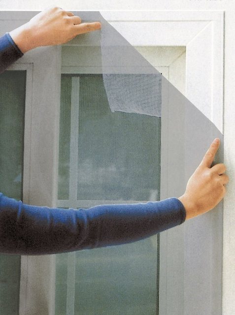 BURI Fliegengitter-Gewebe Fliegengitter für Fenster 100x100cm grau Insektenschutz Insektennetz
