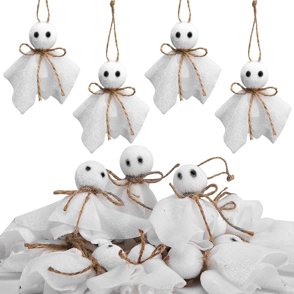 CLTYQ Dekohänger Halloween Geister Deko 16er Set für Garten und Außenbereich, Hängende Gespenster Dekoration für Vorgarten, Terrasse und Halloween