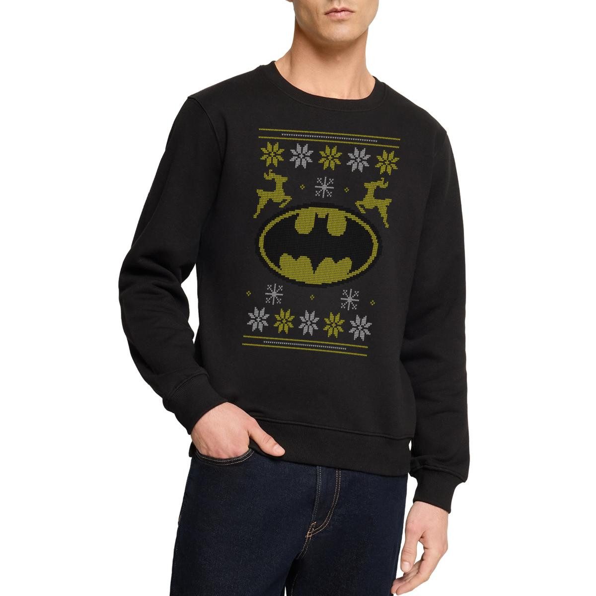 Sweatshirt Justice League Batman Logo Ugly Christmas Herren Premium Pullover