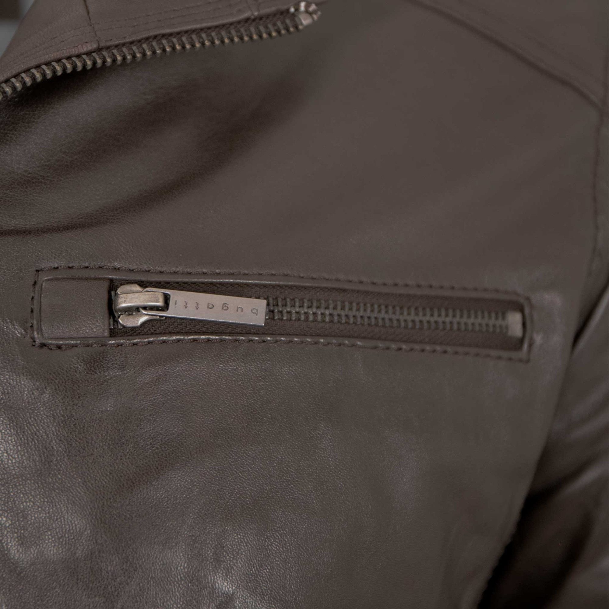 bugatti Lederjacke BGT-022/M Bugatti - Herren Lederjacke Lammnappa dunkelbraun