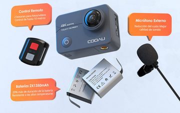 COOAU Action Cam 4K WiFi 20MP Touchscreen 40M Unterwasserkamera Action Cam (4K Ultra HD, WLAN (Wi-Fi), Einstellbar Weitwinkel EIS Actioncam mit 2.4G Fernbedienung, 6-Achsen-Anti-Shake-EIS, externes Mikrofon, Sport Kamara)