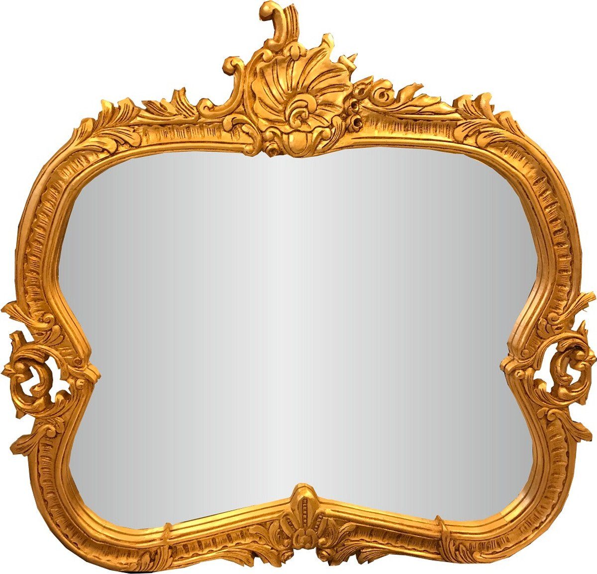 Casa Padrino Barockspiegel Barock Spiegel Gold - Handgefertigter Massivholz Wandspiegel im Barockstil - Antik Stil Garderoben Spiegel - Wohnzimmer Spiegel - Goldene Barock Möbel