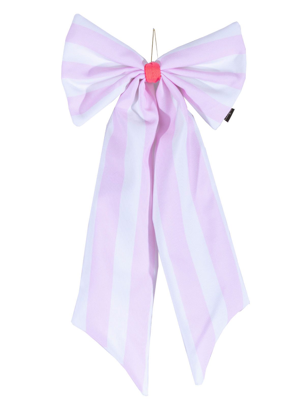 coopz Weihnachtsbaumschleife Schleife Canvas offwhite/rosa breit gestreift