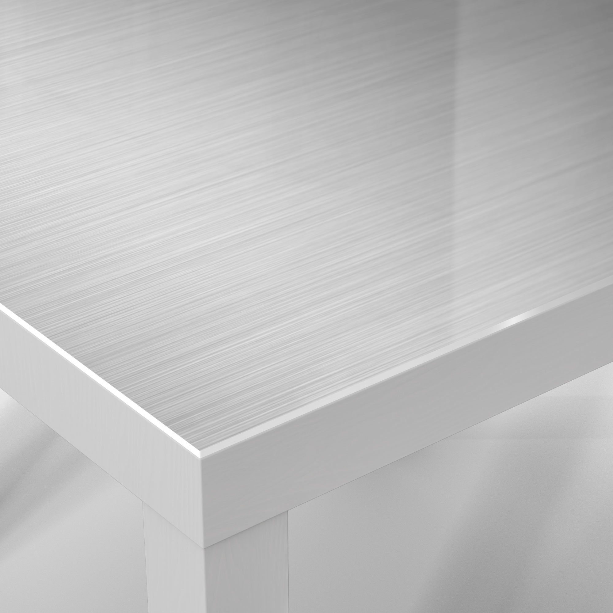Aluminium', 'Gebürstetes Beistelltisch Glas Weiß Couchtisch DEQORI modern Glastisch