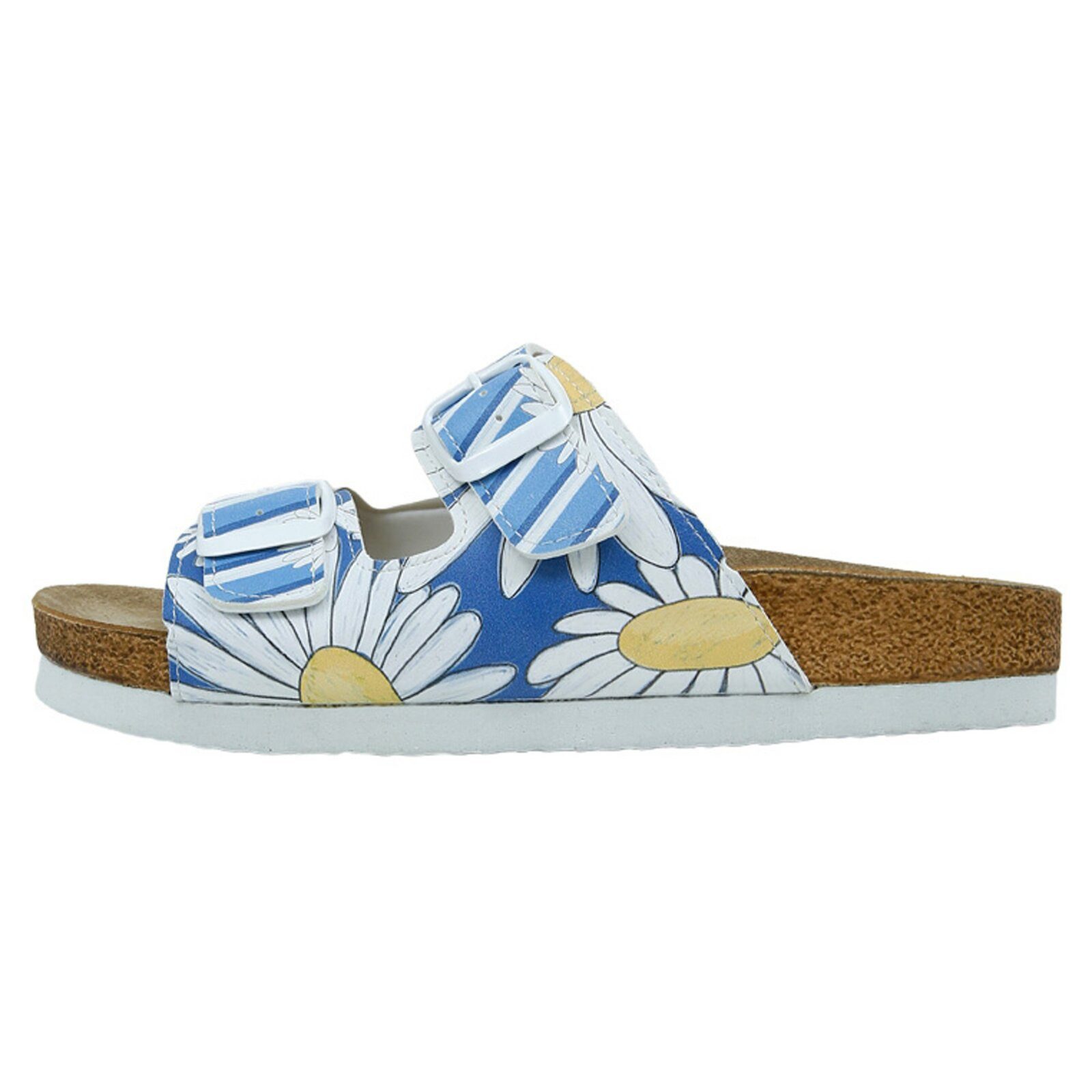 DOGO Stella Pantolette Daisy Stripes Damen Sandalen Pantolette Handgefertigt