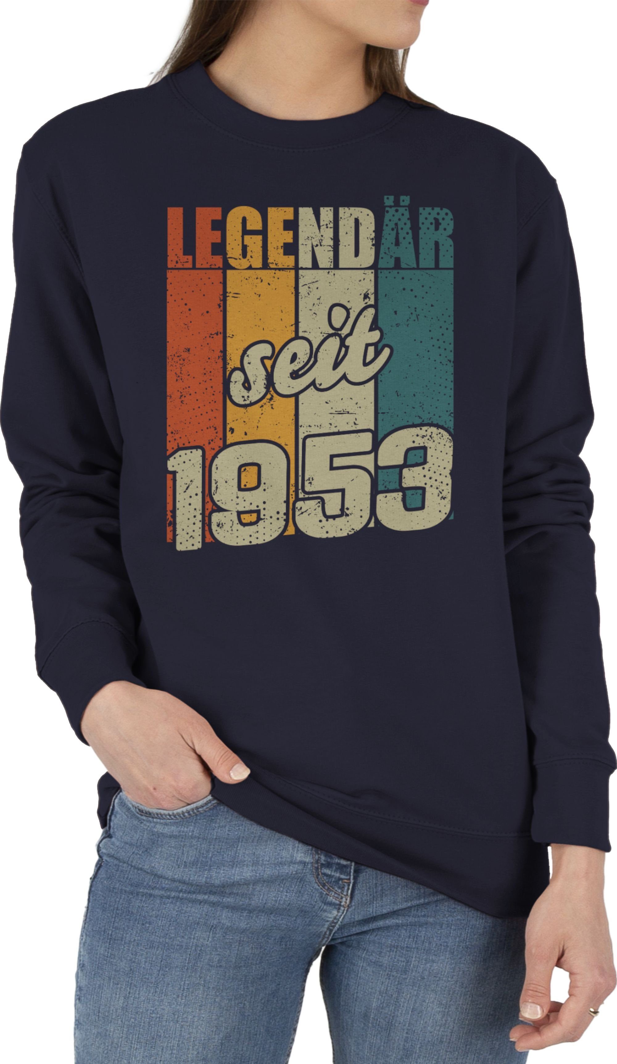 Dunkelblau 70. 1953 Shirtracer 1 Geburtstag Sweatshirt Legendär (1-tlg) seit