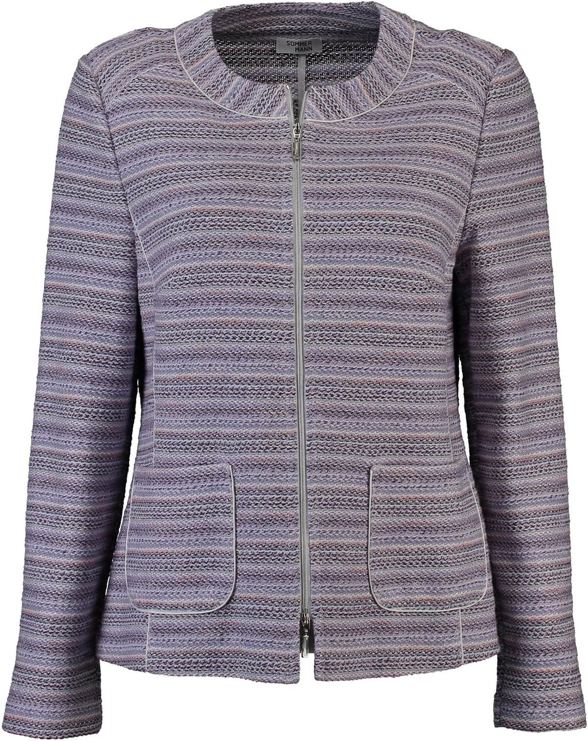 SOMMERMANN Strickjacke Strickjacke gestreift lavendel in Weboptik farbharmonischer Sommermann