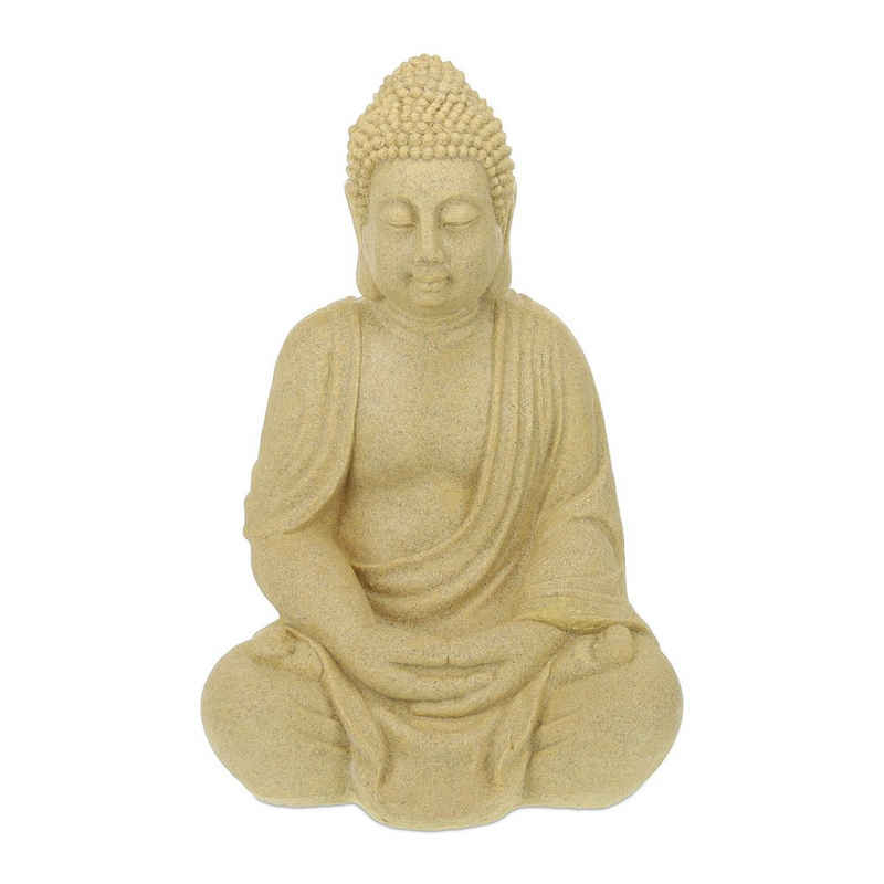 relaxdays Buddhafigur Buddha Figur 70 cm, Sand