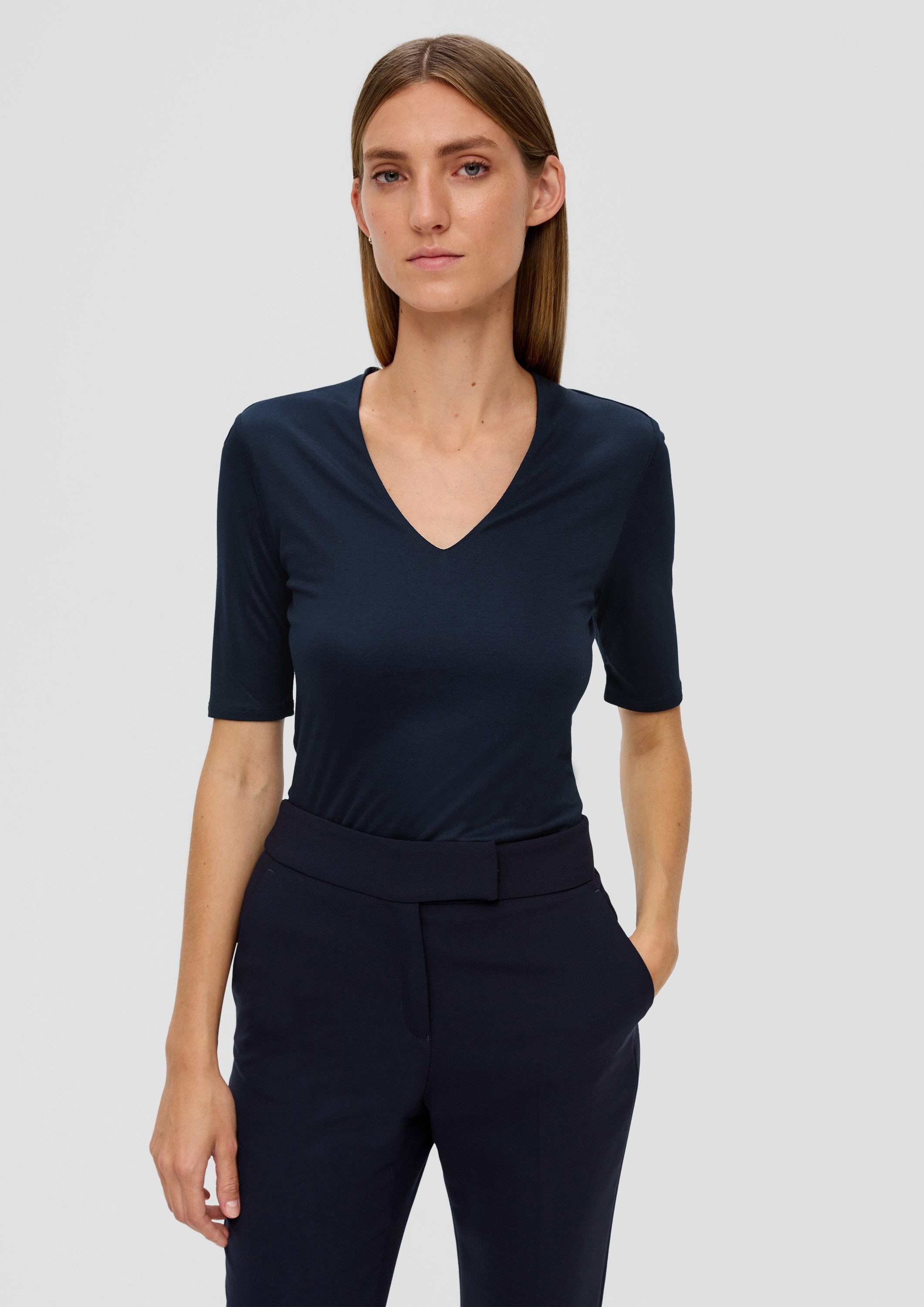 s.Oliver Kurzarmshirt T-Shirt T-Shirt mit V-Ausschnitt günstig online kaufen