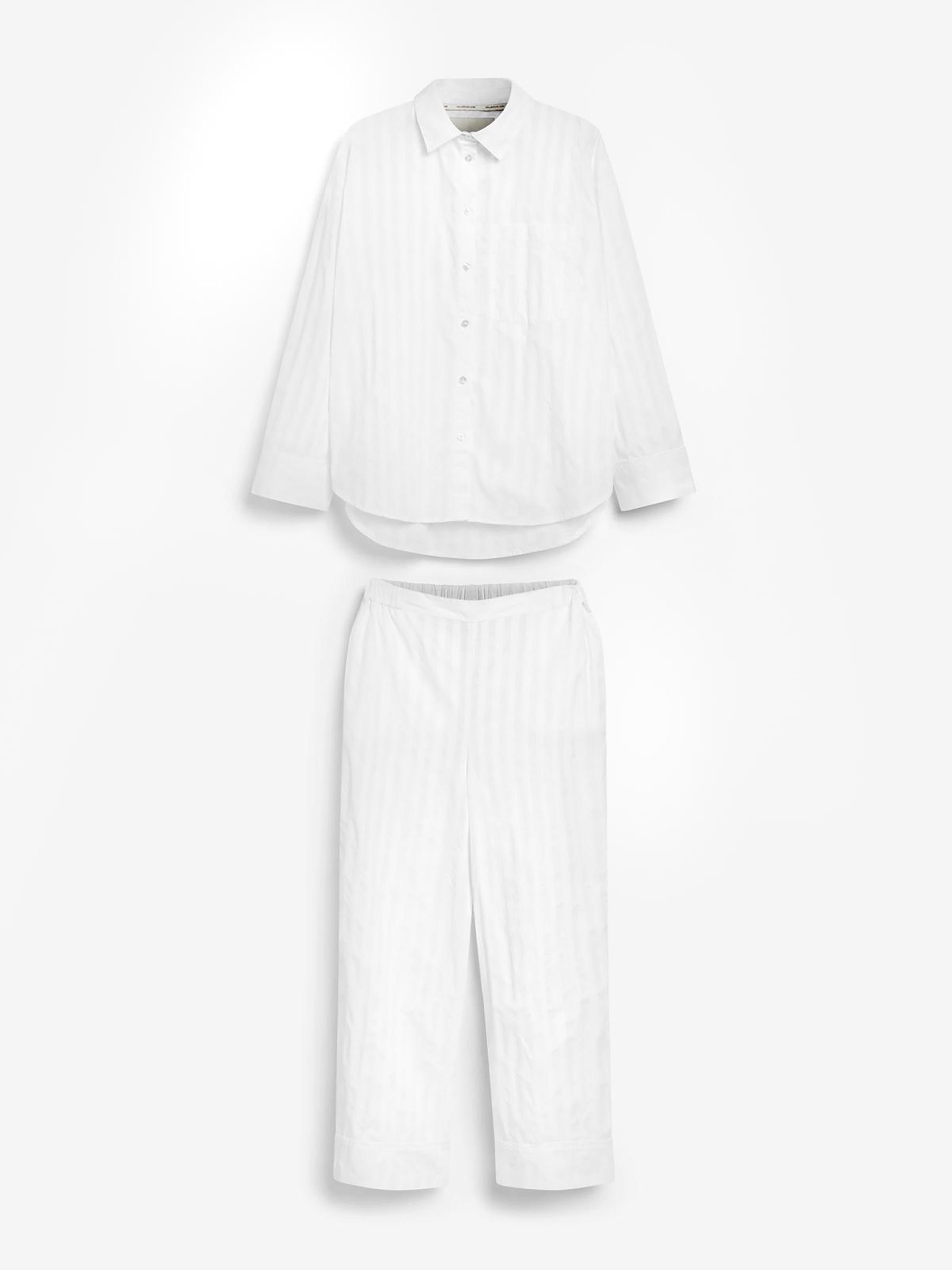(2 White Baumwolle Collection Pyjama aus tlg) Pyjama-Set Premium Next Luxe