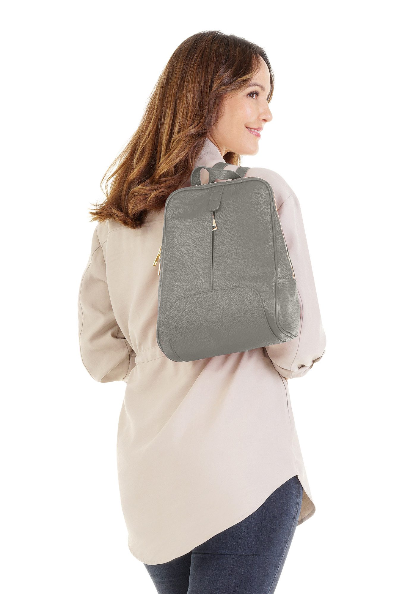 Samantha Look Cityrucksack, echt Leder, Made in Italy