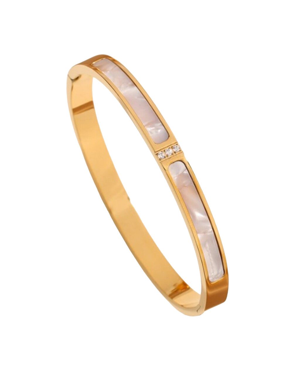 LALE COLLECTION® Armreif Edelstahl-Armreif Muschel & Strass Accessoire Gold Silber Schmuck Edelstahl, Hypoallergen, Design, Strass, Geschenk, Zeitlos mehr